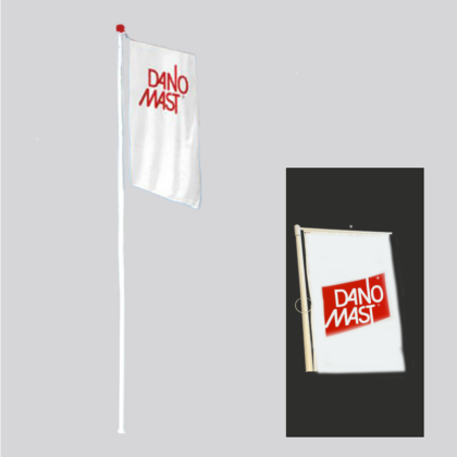 Glasfiberflagstang med fast bannerarm